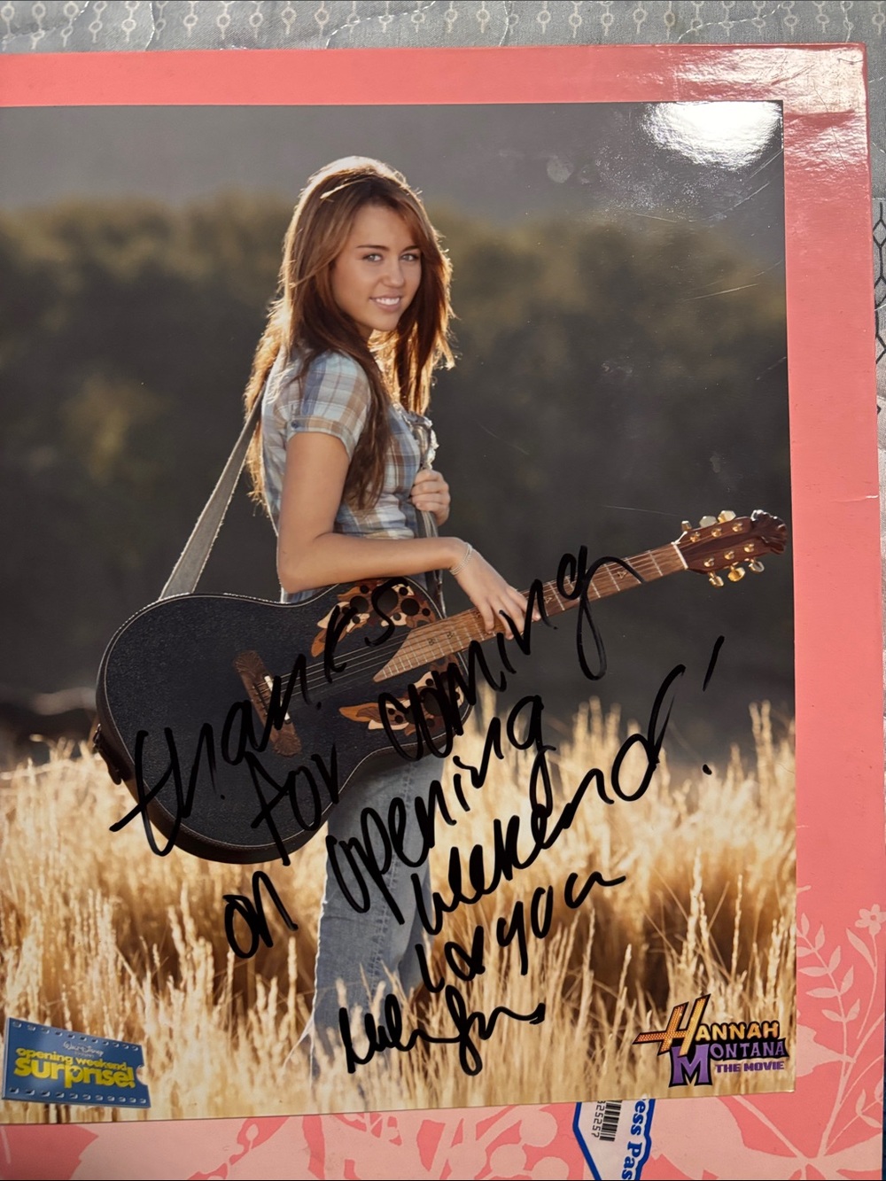 Signed picture of Miley Cyrus 2009 certified